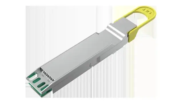 F-tone 1.6T OSFP optical transceiver module with yellow pull tab